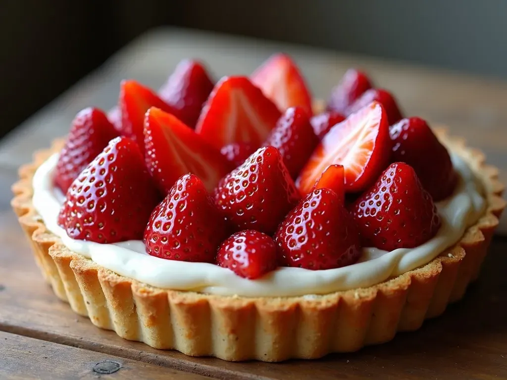 Tarte aux fraises préparée