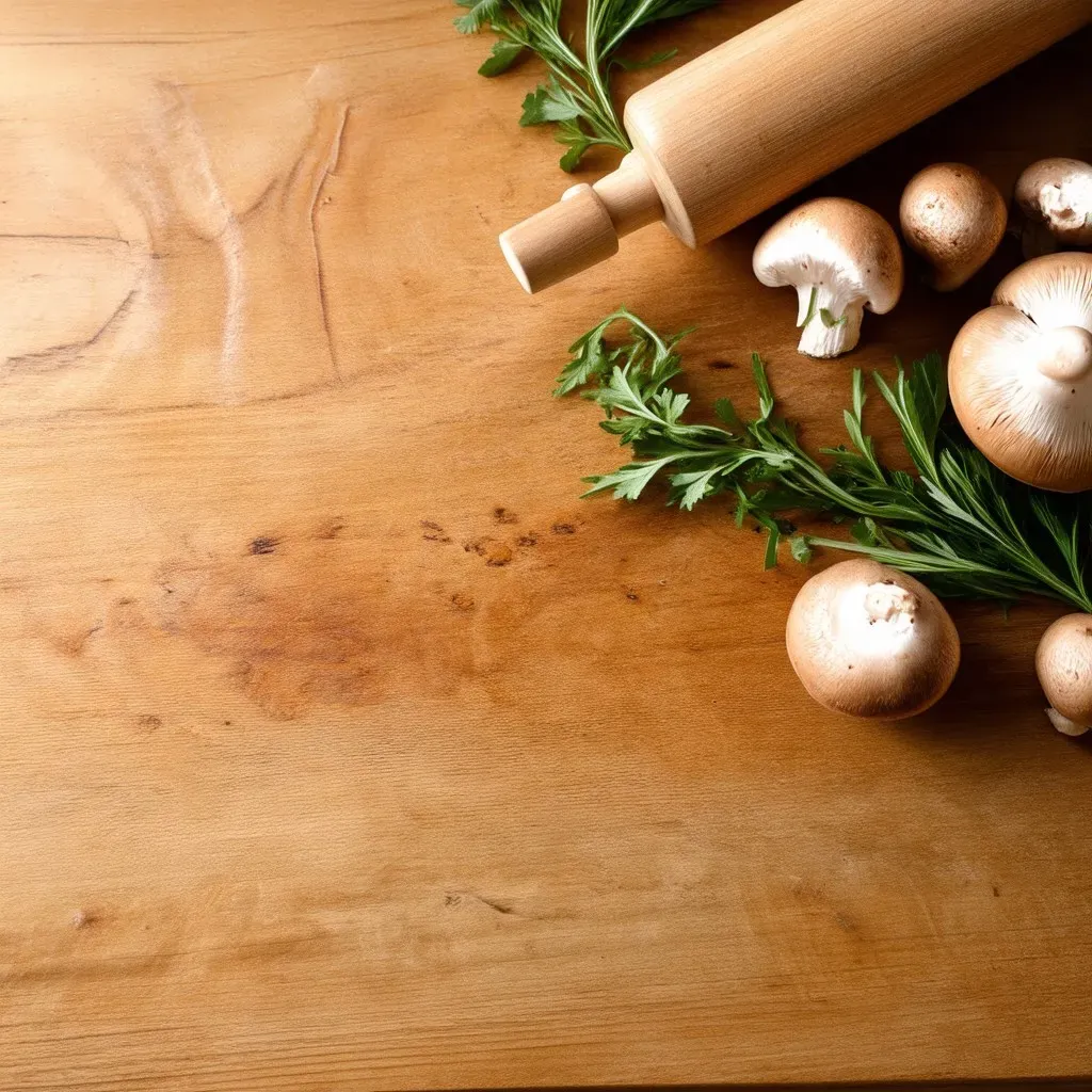 Tarte fine aux champignons - préparation des ingrédients