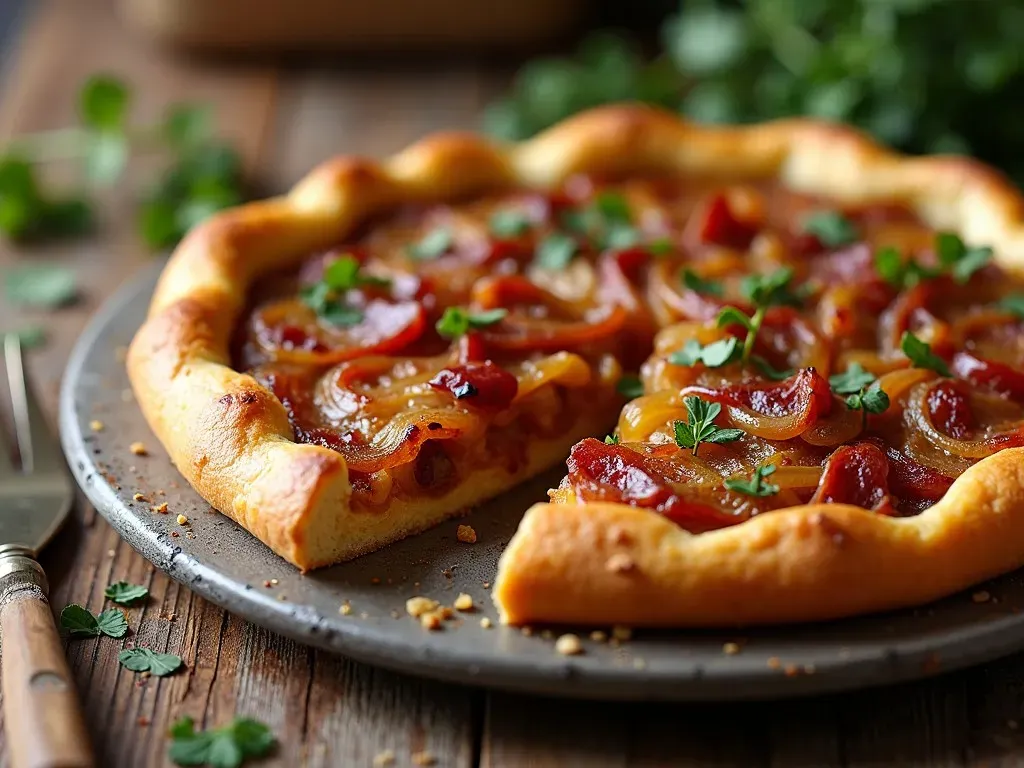 Tarte oignons lardons